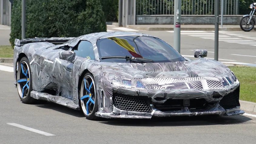 New Ferrari hypercar spotted testing, featuring Le Mans-inspired design and significant aerodynamic enhancements